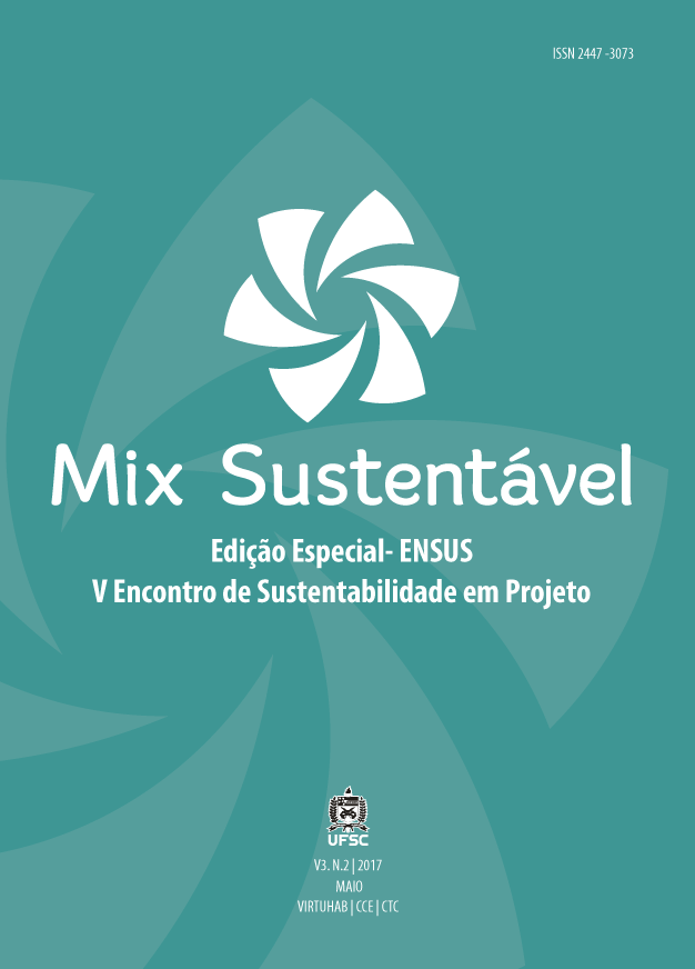 					Visualizar v. 3 n. 2 (2017): Mix Sustentável (edição especial - V ENSUS)
				
